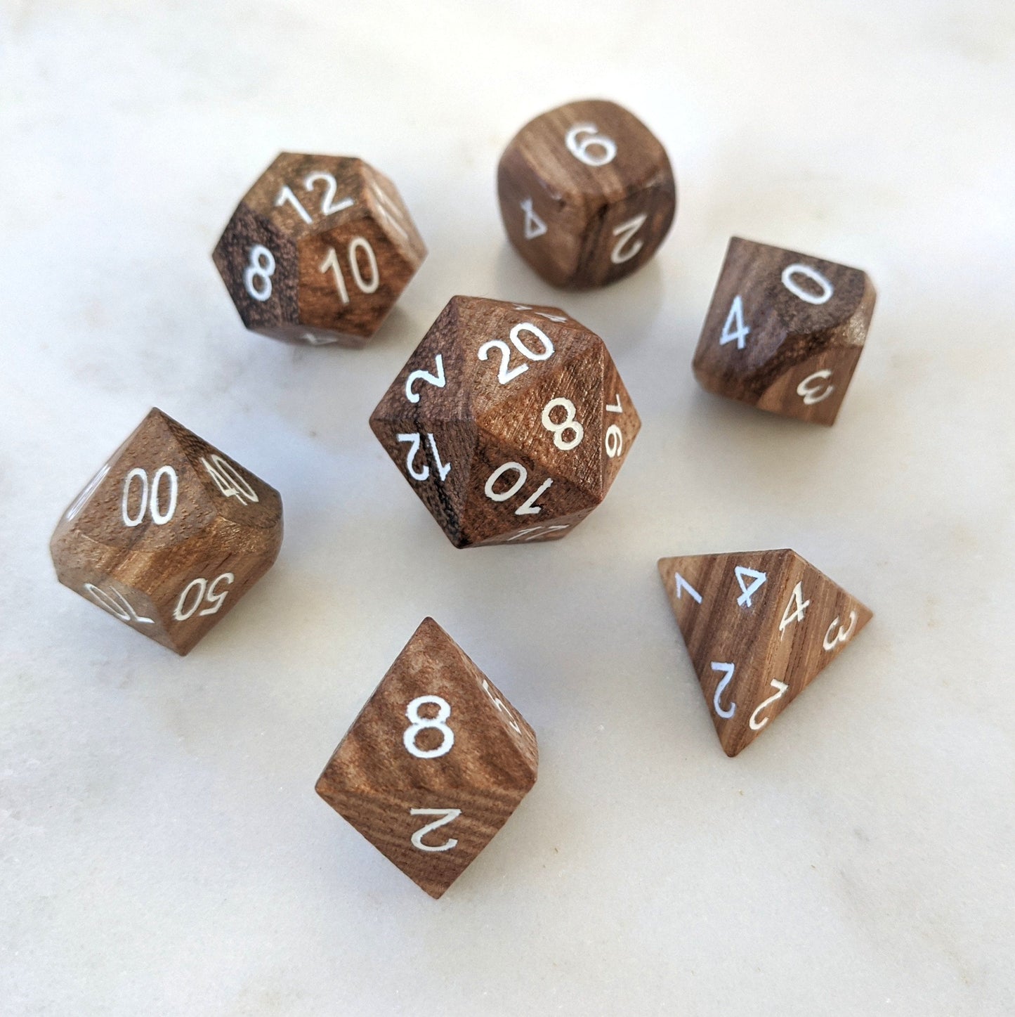 Zebra Wood Dice set, Striped Light Wooden Dice - CozyGamer