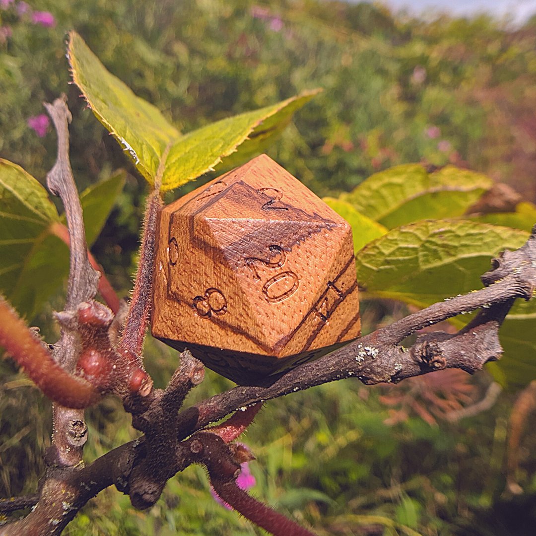Wood DnD dice set collection