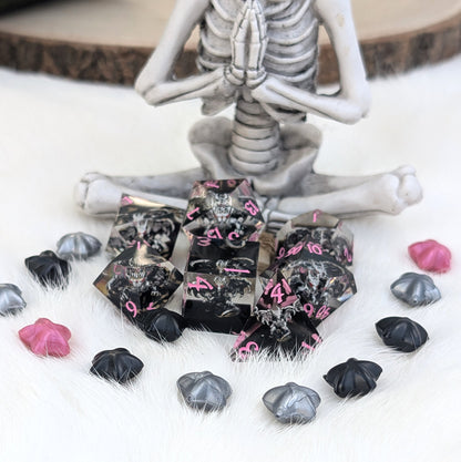 Black Dragon DnD Dice Set - Sharp Edge Resin - Dreadwing