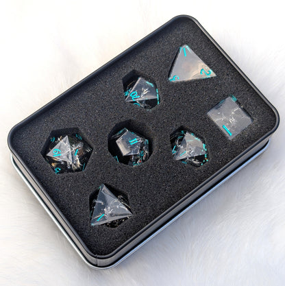 Gargoyle Dragon DnD Dice Set - Black Resin - Gargoyle's Vigil