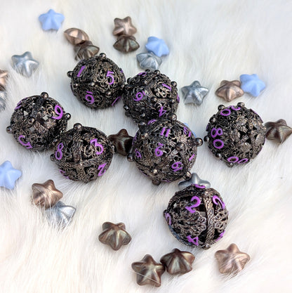 Metal Dice Set - Kraken Orb, 7-Piece Hollow Spheres