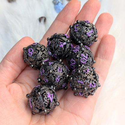 Metal Dice Set - Kraken Orb, 7-Piece Hollow Spheres