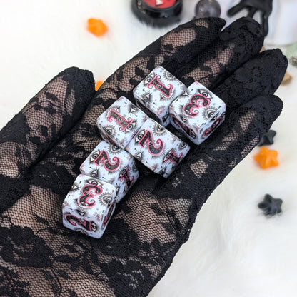 Mystic Gaze - Mystic Eye D6 Dice Set - White, Black & Pink