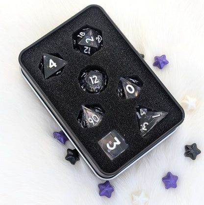 Sharp Edge DnD Dice Set - Purple Holographic Resin - Spectral portal