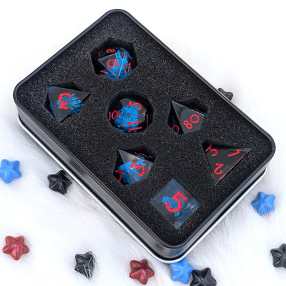Kraken Sharp Edge DnD Dice Set - Blue & Black - The Drowned Deep
