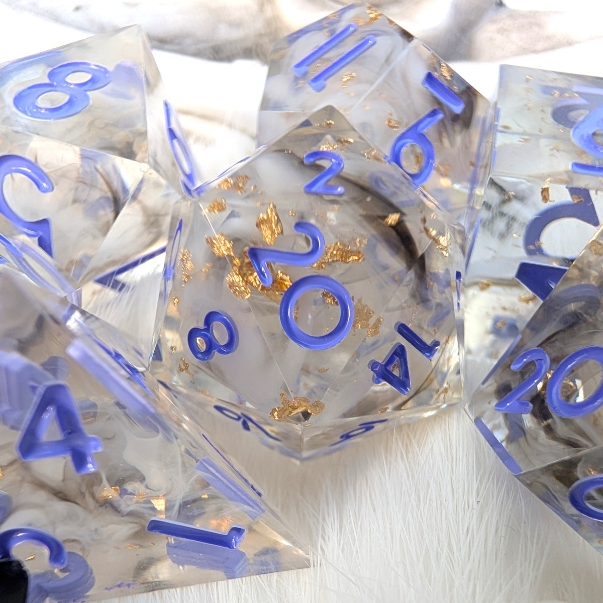 Sharp Edge DnD Dice Set - Black & White Ink - Witch's Omen