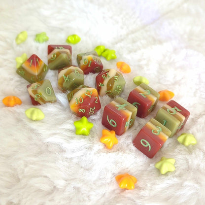 Autumn Arbor Dice Set – 7 and 11-Piece Fall Layered DnD Dice | Fennek & Finch Dice Sets & Games Fennek and Finch