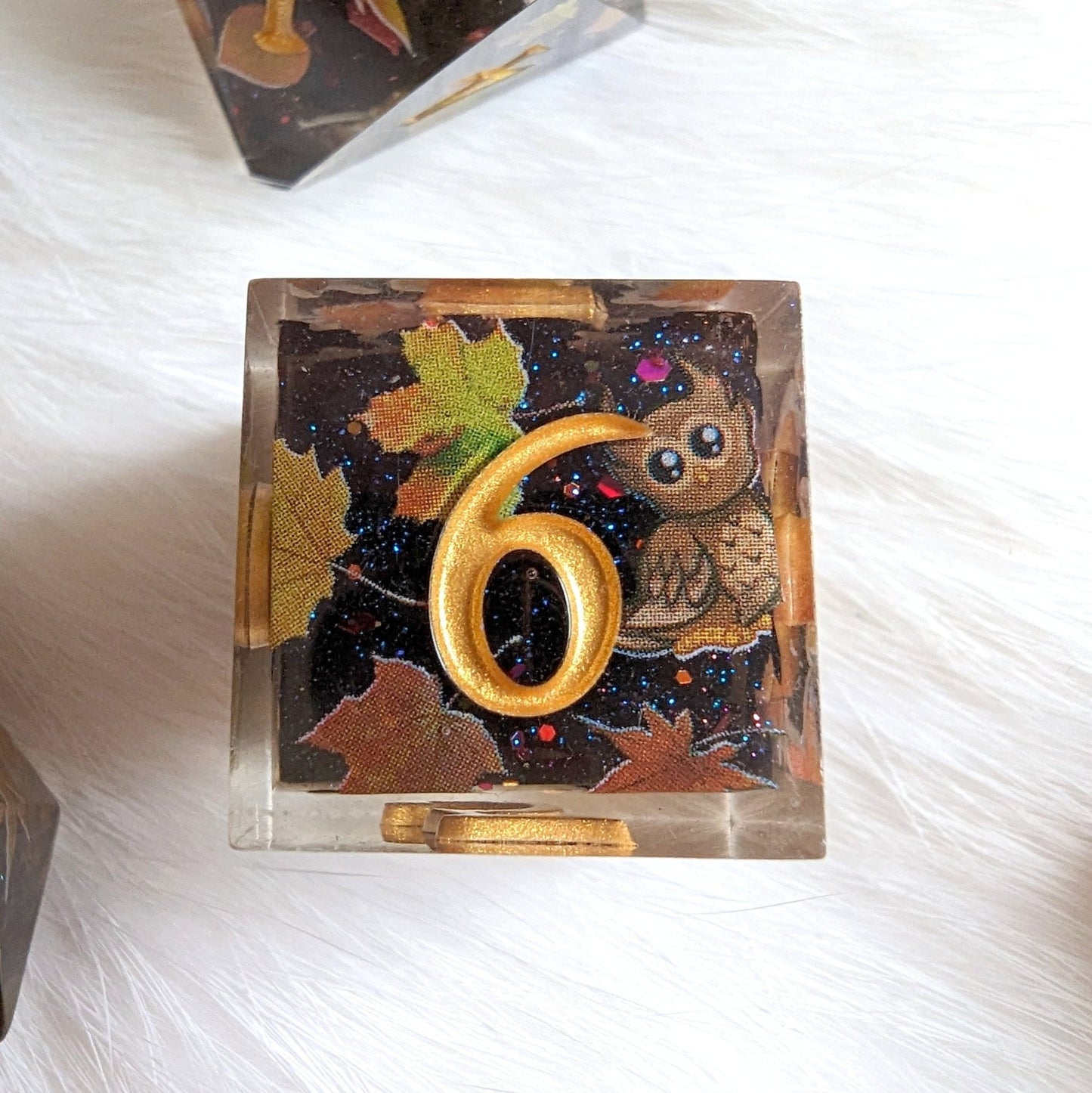 Autumn Eve Dice Set – 8-Piece Dark Autumn DnD Dice with Owls and Leaves | Fennek & Finch Dice Sets & Games Fennek and Finch