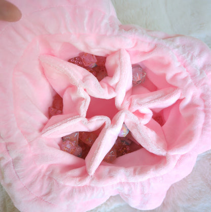 Cherry Blossom dice bag. Multi pocket large dice bag in pink
