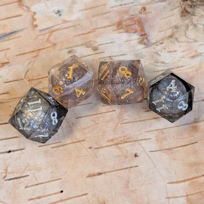 Daggerheart Hope and Fear Feather Liquid Core Dice Set – 2pc Sharp Edge Rhombic D12s Dice Fennek and Finch