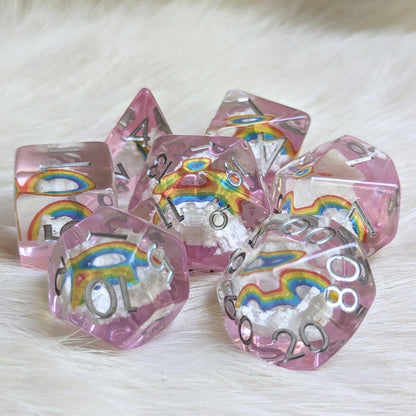 Dreamy Rainbows and Clouds Dice Set.