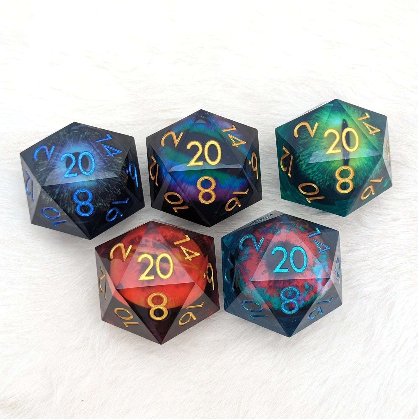 Extra Large D20 Liquid Core Moving Eye – 2" Giant DnD Die - Fennek and Finch