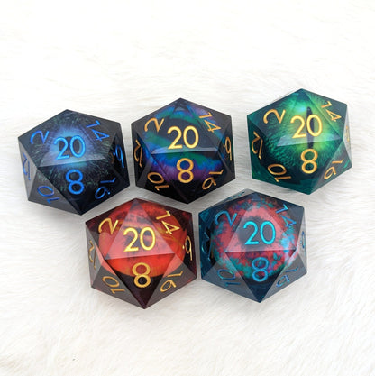 Extra Large D20 Liquid Core Moving Eye – 2" Giant DnD Die - Fennek and Finch
