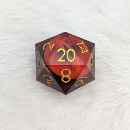 Extra Large D20 Liquid Core Moving Eye – 2" Giant DnD Die - Fennek and Finch