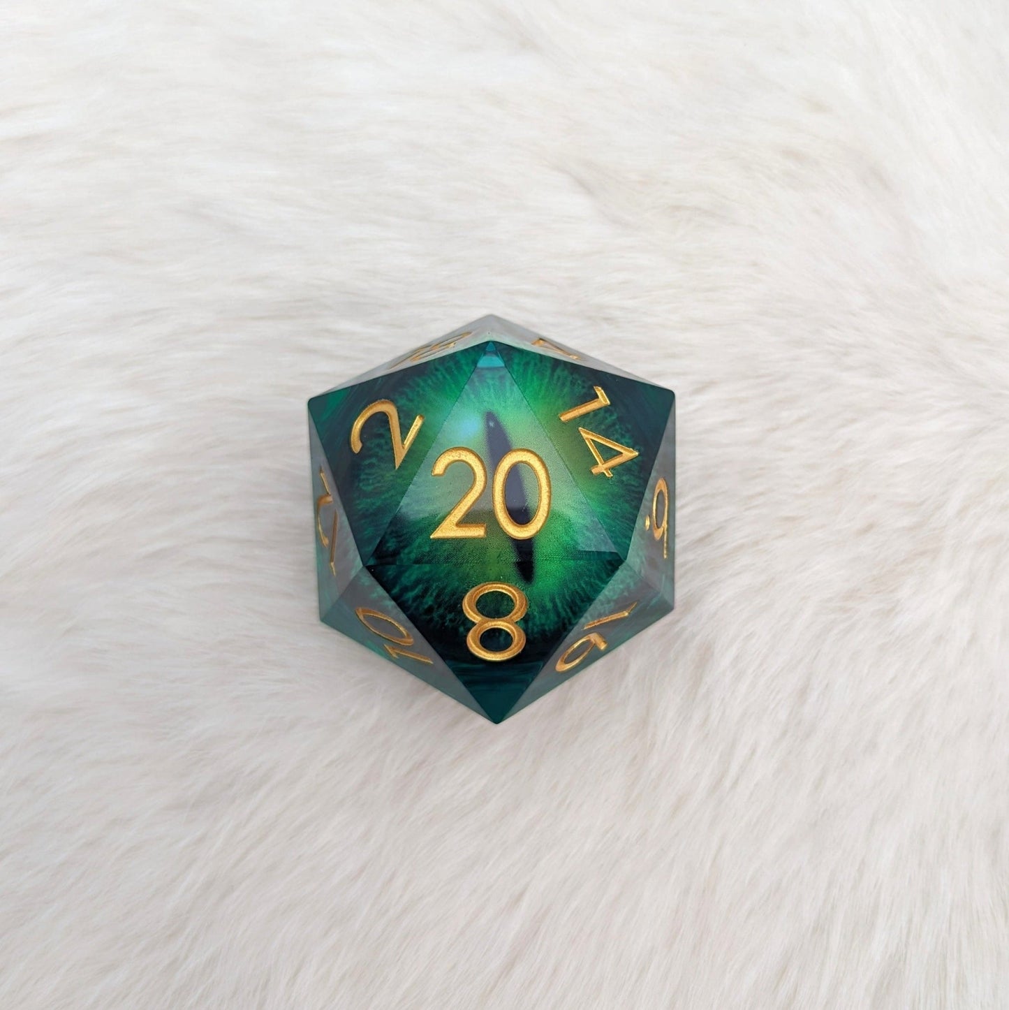 Extra Large D20 Liquid Core Moving Eye – 2" Giant DnD Die - Fennek and Finch