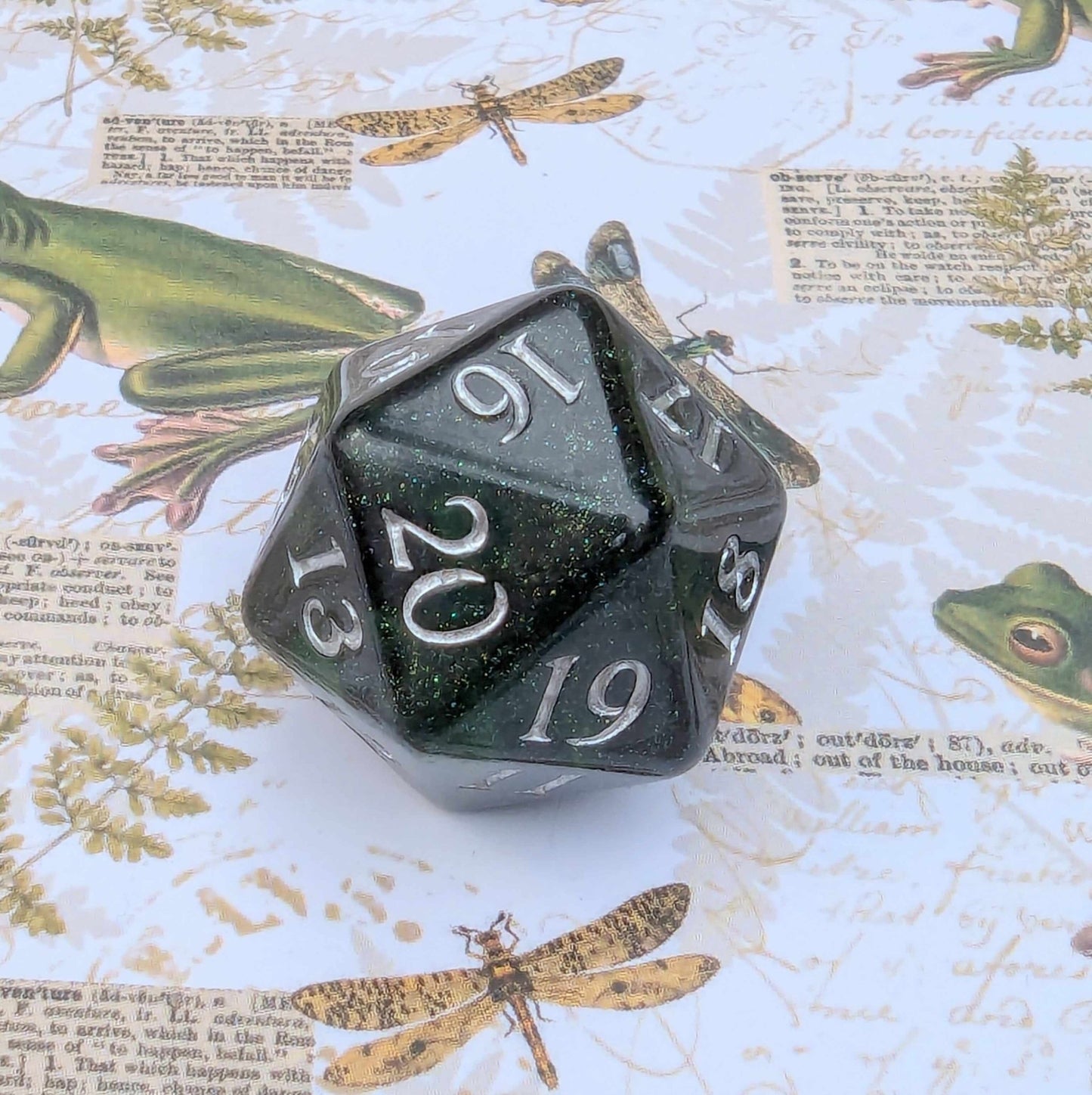 Forest Swamp Dice Set – 7 and 11 - Piece Golgari DnD Dice with Counter Dice | Fennek & Finch - Fennek and Finch