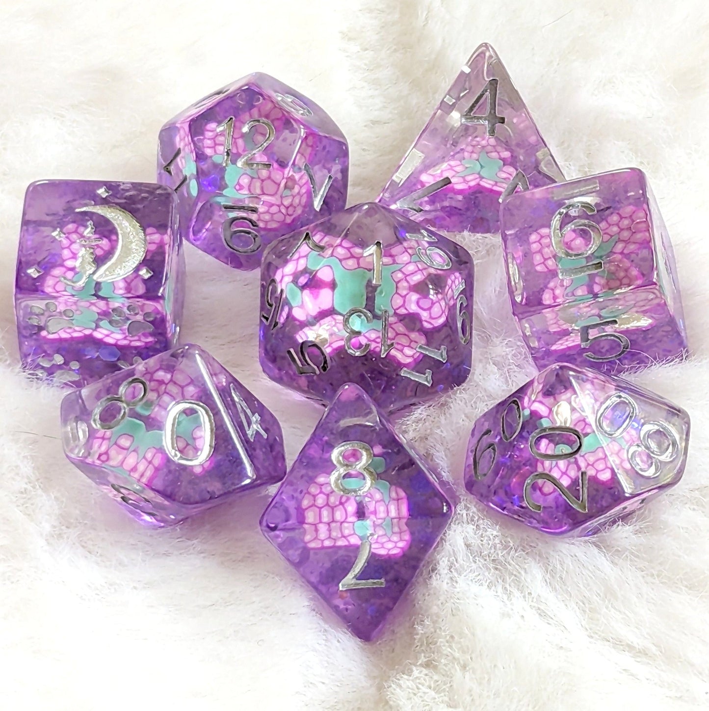Grape Dice Set – 8-Piece Fruit Slice DnD Dice | Fennek & Finch Dice sets Fennek and Finch