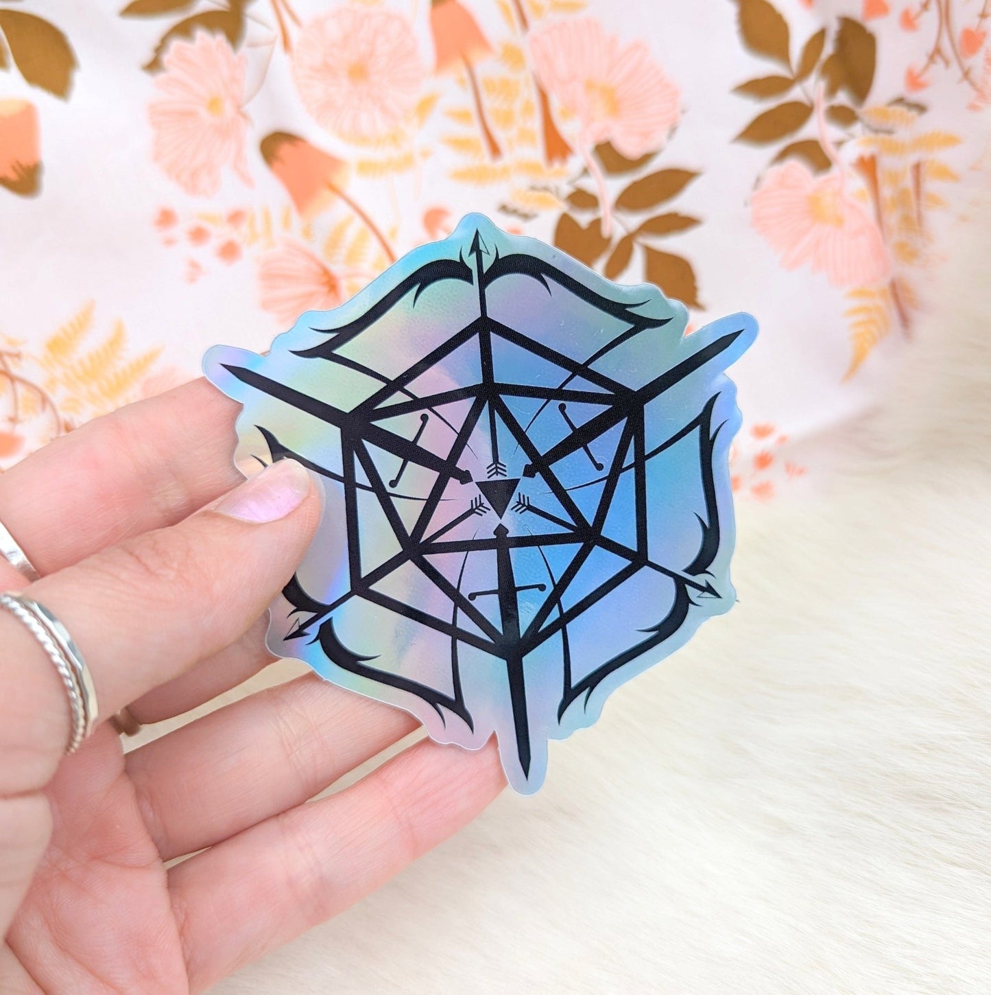 Holographic Ranger Sticker – 3.25" Bows Arrows Swords D20 Water Resistant - Fennek and Finch