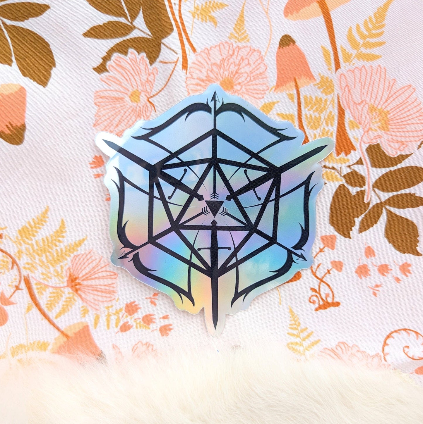 Holographic Ranger Sticker – 3.25" Bows Arrows Swords D20 Water Resistant - Fennek and Finch