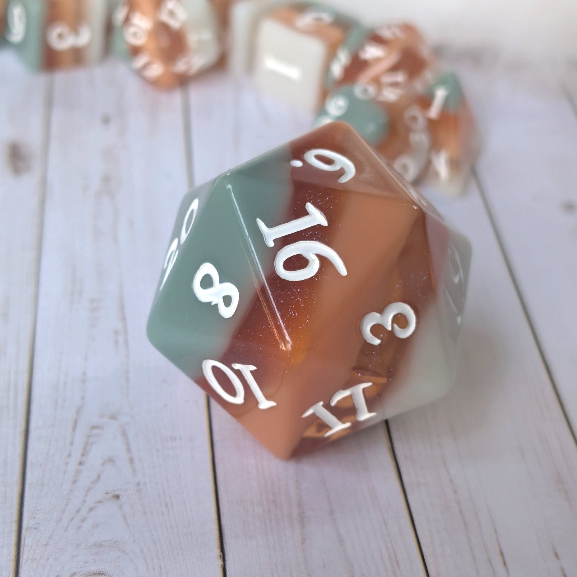 Horizons - Layered Earth Tone Large D20 Dice Fennek and Finch