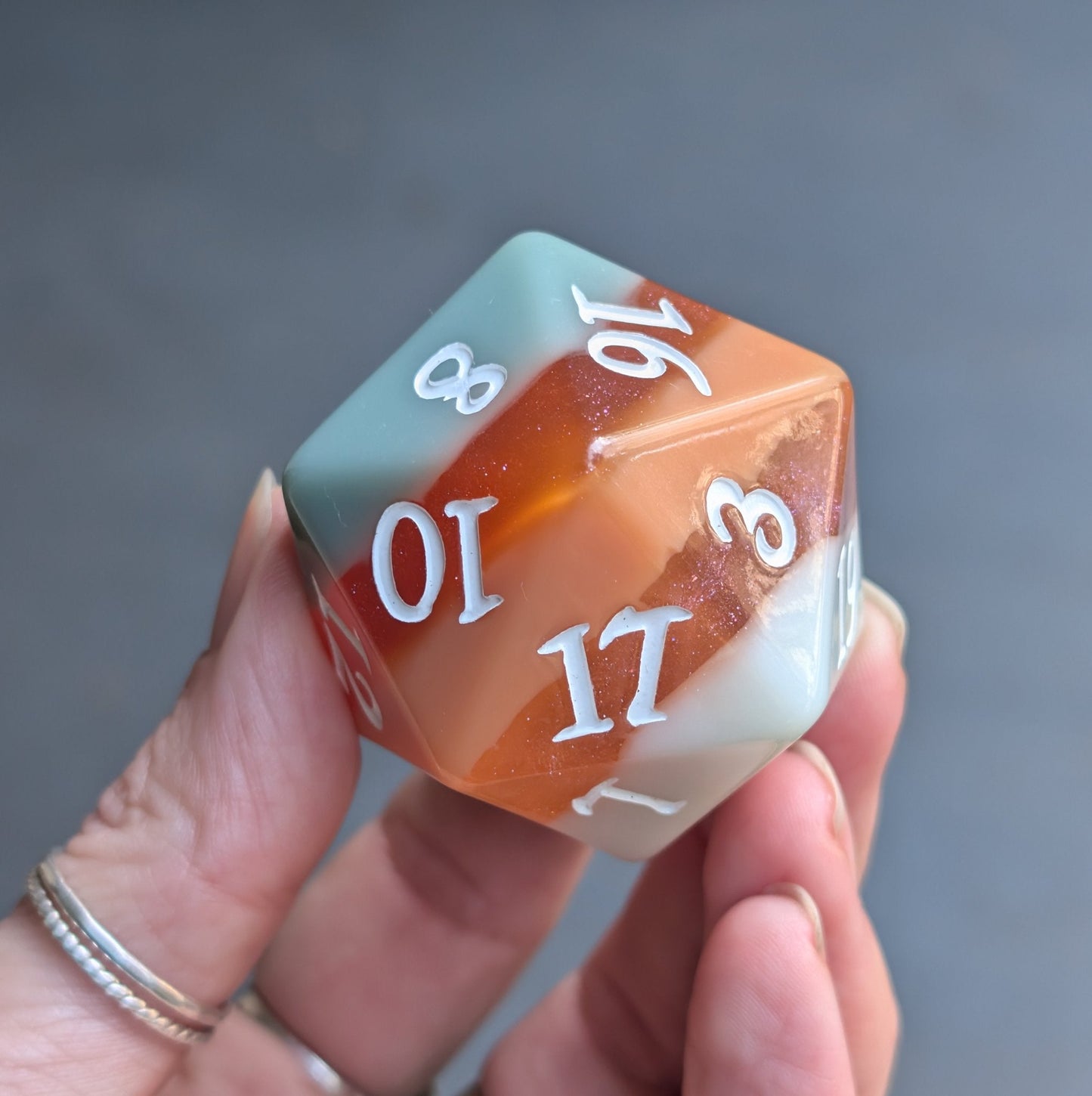 Horizons - Layered Earth Tone Large D20 Dice Fennek and Finch