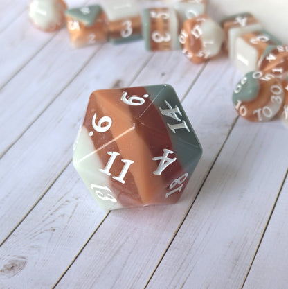 Horizons - Layered Earth Tone Large D20 Dice Fennek and Finch