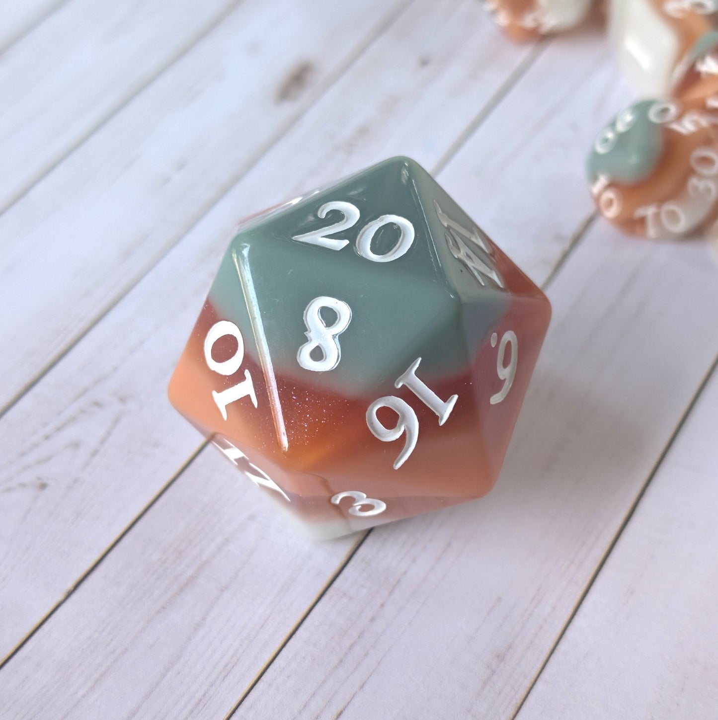 Horizons - Layered Earth Tone Large D20 Dice Fennek and Finch