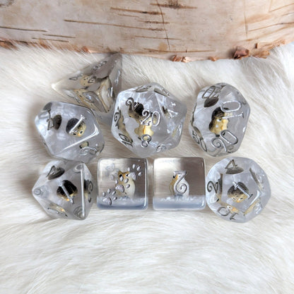 Horned Owl Dice Set – 8-Piece Animal DnD Dice with Paw D6 | Fennek & Finch Dice Sets & Games Fennek and Finch