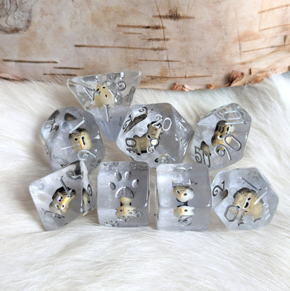 Horned Owl Dice Set – 8-Piece Animal DnD Dice with Paw D6 | Fennek & Finch Dice Sets & Games Fennek and Finch