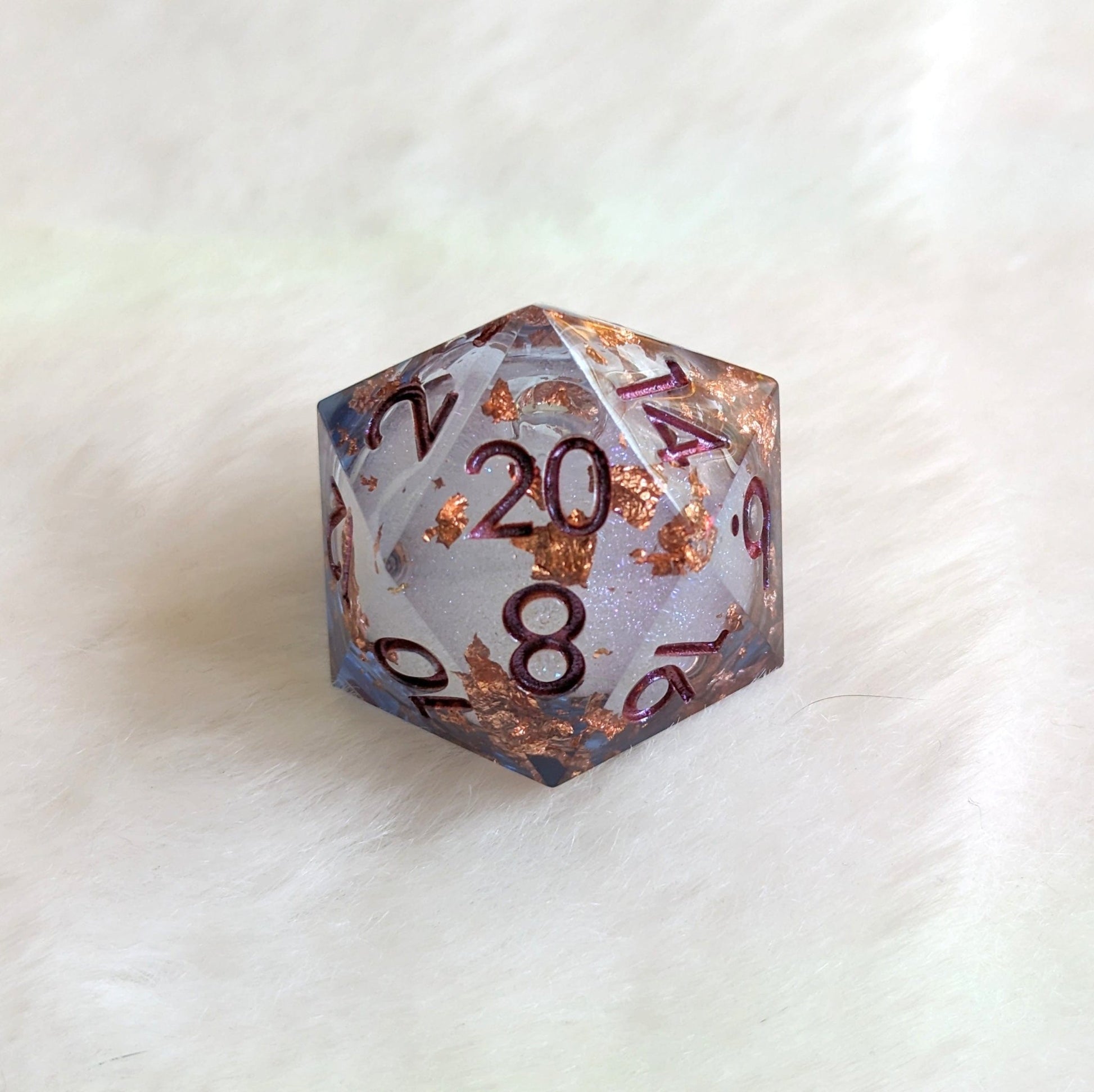 Large D20 Liquid Core – 1.5" Glitter Shimmer DnD Die - Fennek and Finch