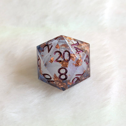Large D20 Liquid Core – 1.5" Glitter Shimmer DnD Die - Fennek and Finch