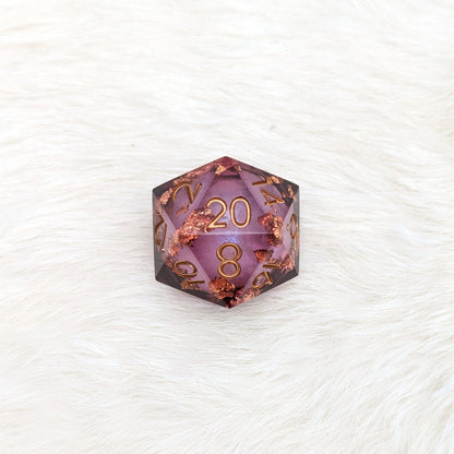 Large D20 Liquid Core – 1.5" Glitter Shimmer DnD Die - Fennek and Finch