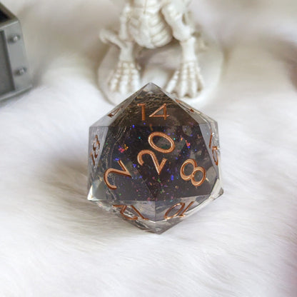 Large D20 with Silver Ring Inside