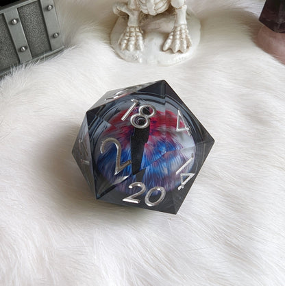Liquid Core Eye Large D20- White Red Blue