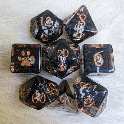Mementos Dice Set – 8-Piece Bird Skull Raven Queen | Fennek & Finch Dice sets Fennek and Finch