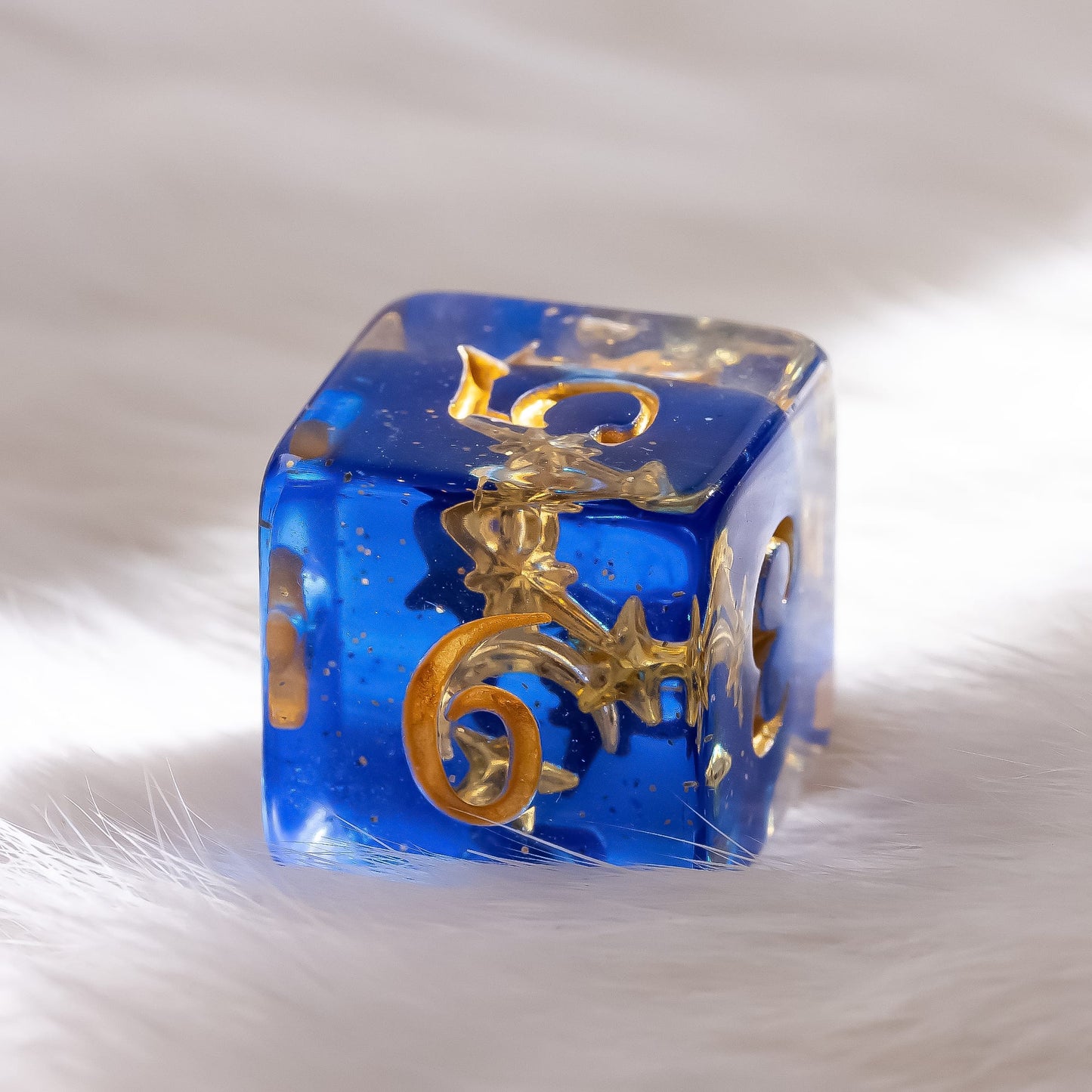 Moon and Stars Dice Set – 8-Piece Glittering Night Sky | Fennek & Finch Dice sets Fennek and Finch