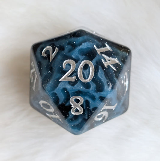 Mystic Mind - Black Blue Large D20 - Fennek and Finch