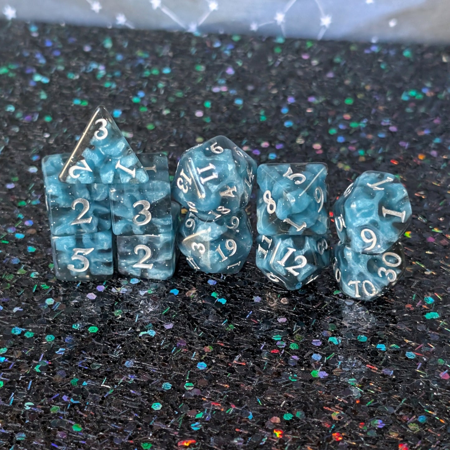 Mystic Mind - Black Blue Resin Dice Set (11-Piece) Dice Set Fennek and Finch
