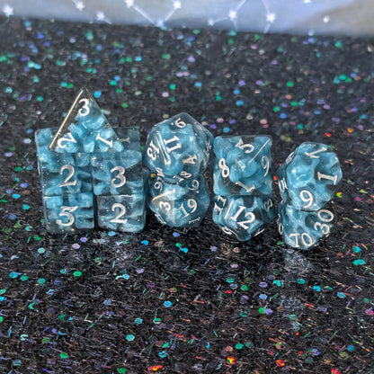 Mystic Mind - Black Blue Resin Dice Set (11-Piece) Dice Set Fennek and Finch