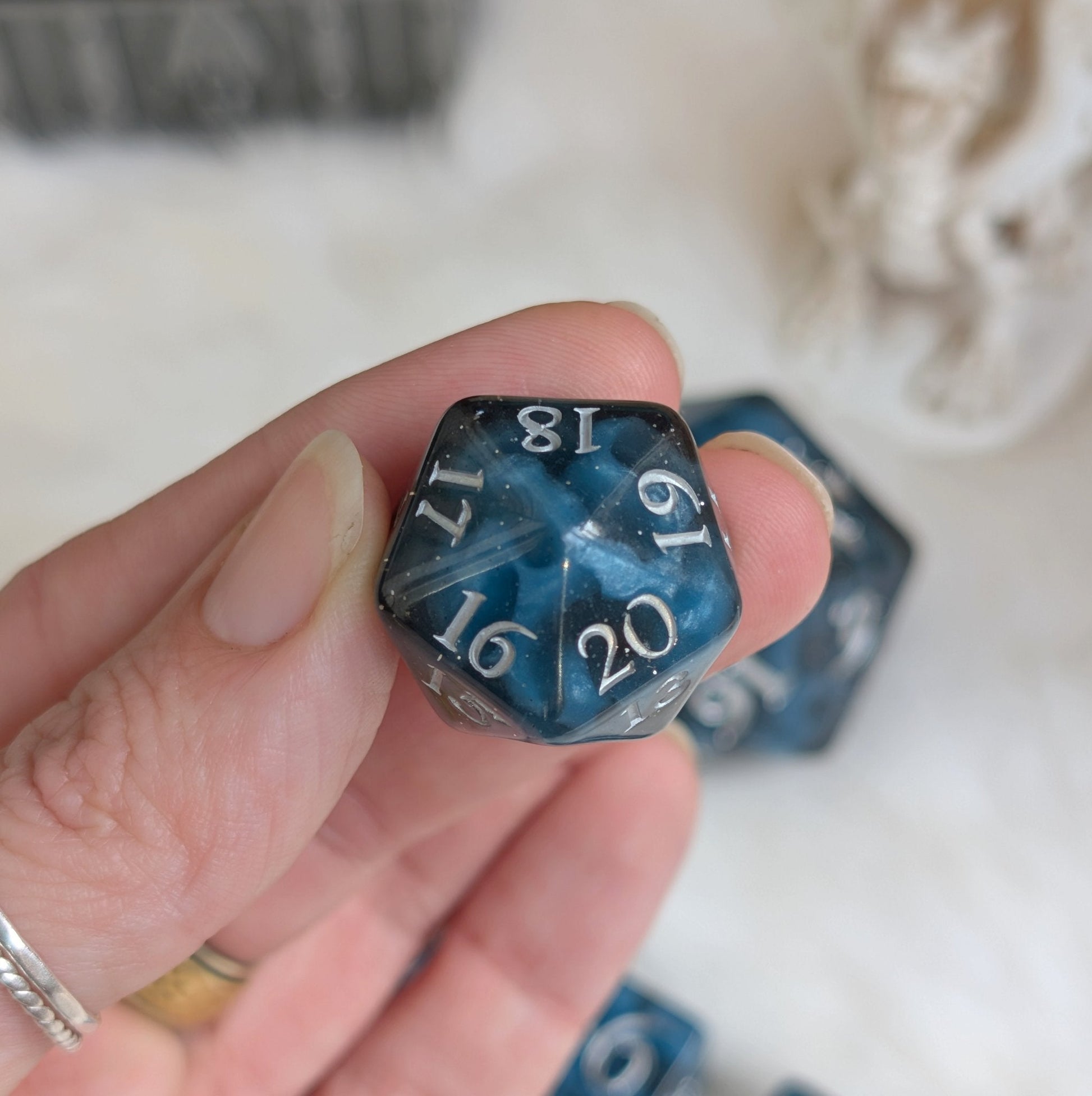 Mystic Mind - Black Blue Resin Dice Set (11-Piece) Dice Set Fennek and Finch