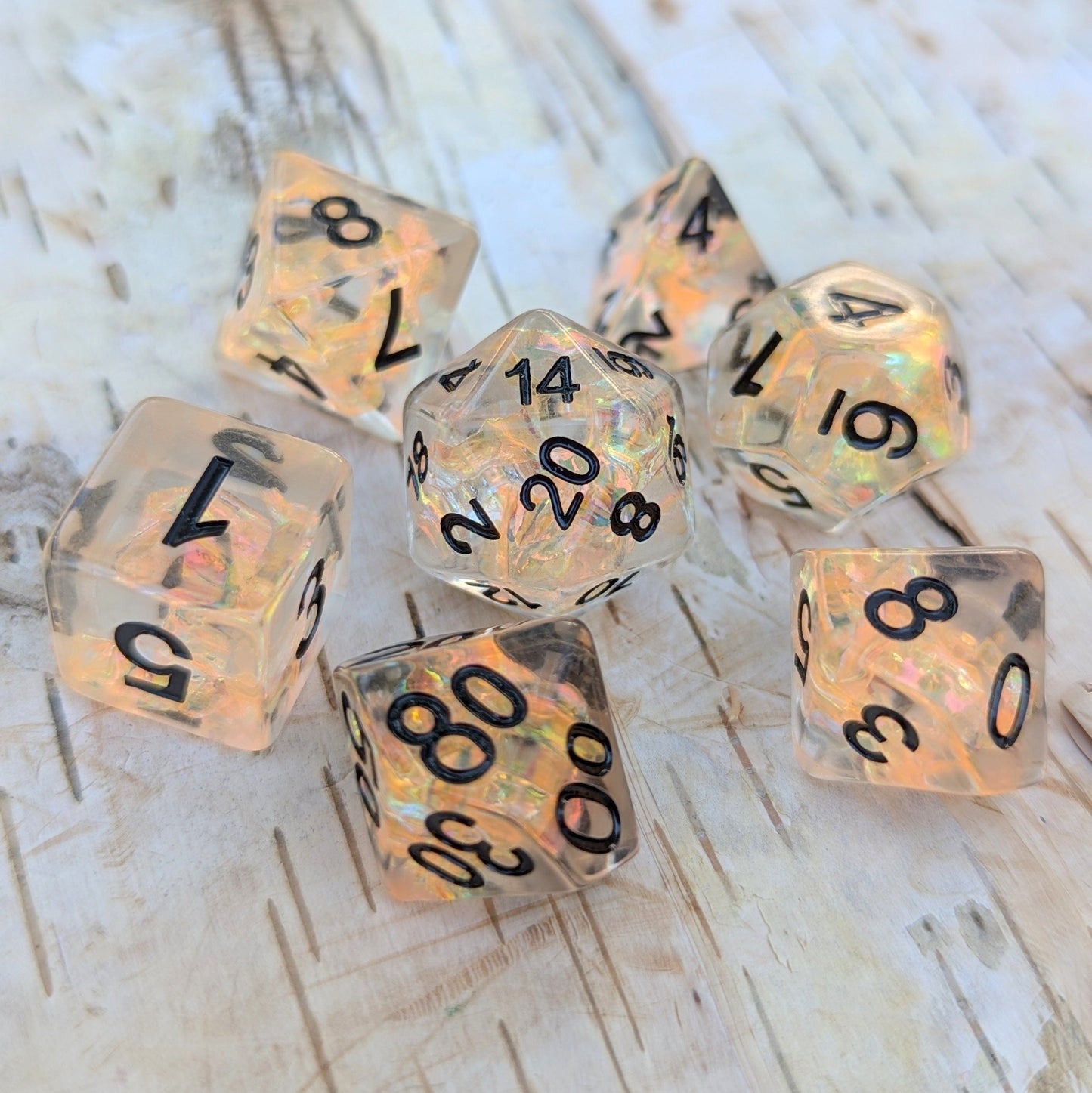 Phoenix's Rebirth TTRPG Dice Set.