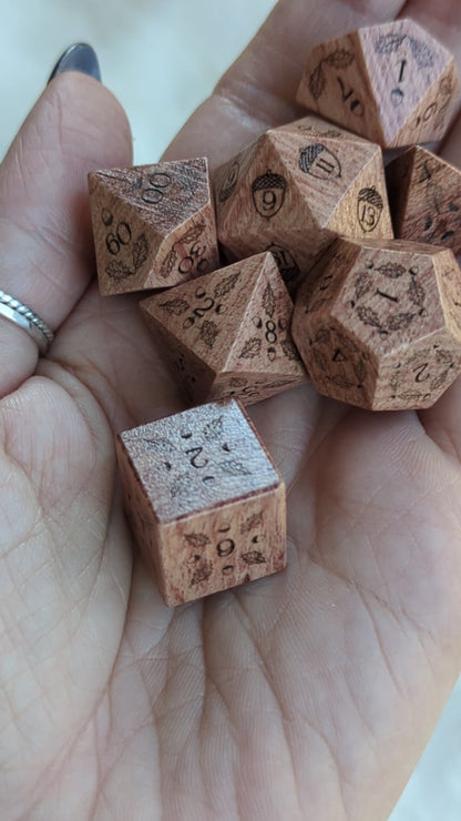 Oak Grove Engraved Rosewood Dice Set