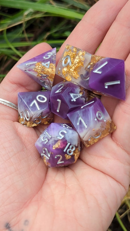 Royal Amethyst DnD Dice Set