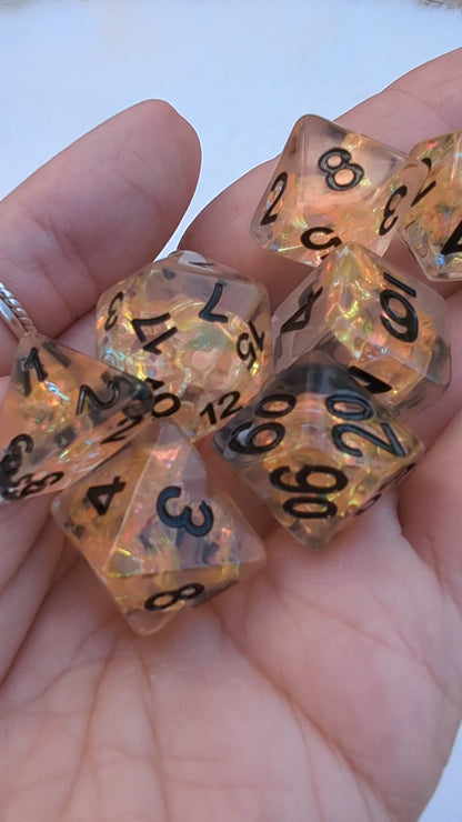 Phoenix's Rebirth TTRPG Dice Set.