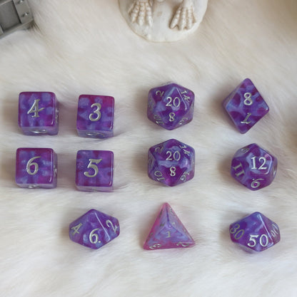 Witch Bolt - Fuchsia Purple Resin Dice Set (11-Piece)