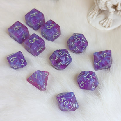 Witch Bolt - Fuchsia Purple Resin Dice Set (11-Piece)