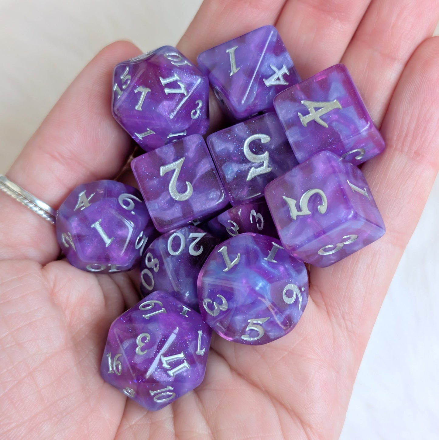 Witch Bolt - Fuchsia Purple Resin Dice Set (11-Piece)
