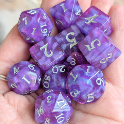 Witch Bolt - Fuchsia Purple Resin Dice Set (11-Piece)