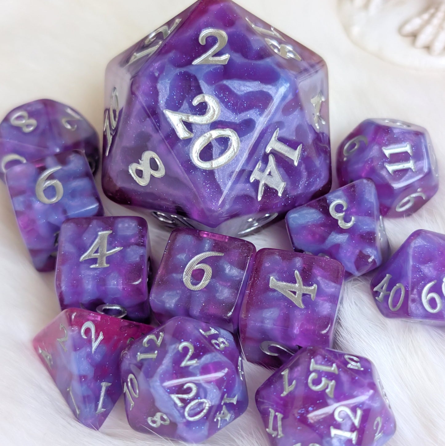 Witch Bolt - Fuchsia Purple Resin Dice Set (11-Piece)