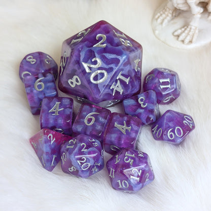 Witch Bolt - Fuchsia Purple Resin Dice Set